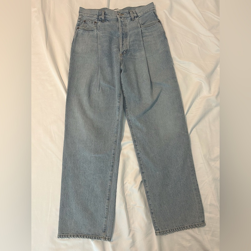 AGOLDE Fold Waistband Button Fly Blue Jeans Size 28 style A186-1141